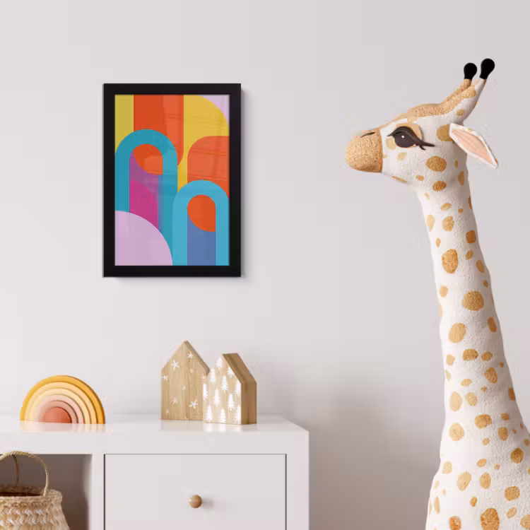 Bilder mit Rahmen - Zusammenfassung – Geometrie – Farbenfroh – Modern – Kunst — 5