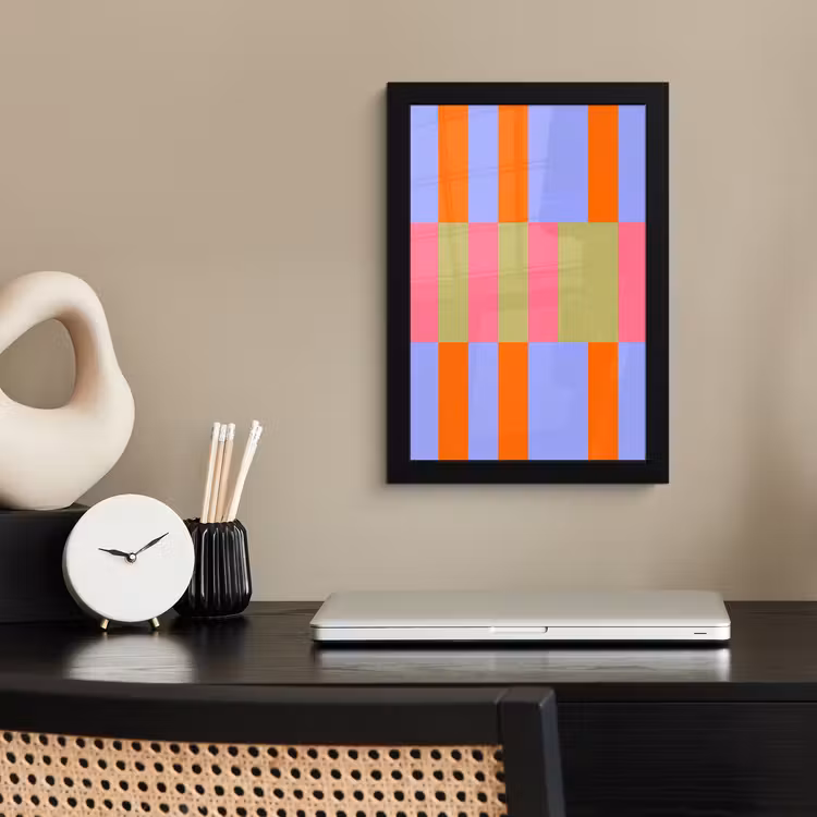 Bilder mit Rahmen - Zusammenfassung – Muster – Geometrisch – Farbenfroh – Modern — 2