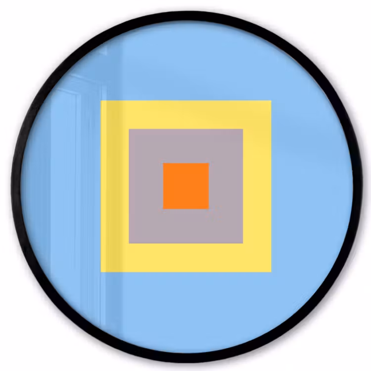 Poster im Rahmen Rund - Abstrakt – Geometrisch – Farbenfroh – Modern – Formen — 1