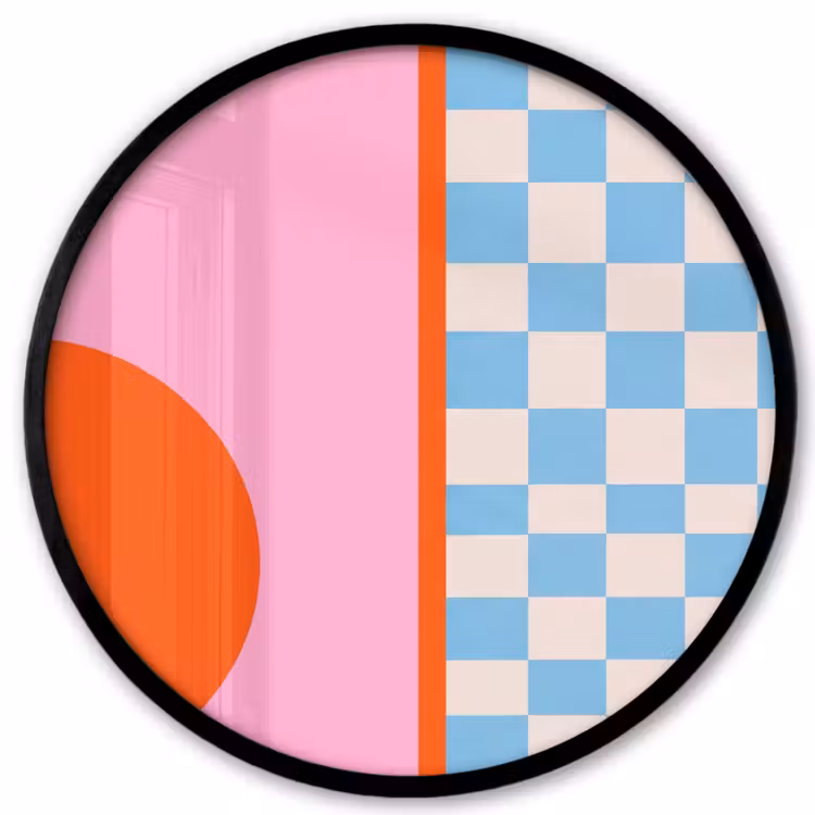 Poster im Rahmen Rund - Zusammenfassung – Formen – Geometrisch – Modern – Farbenfroh — 1