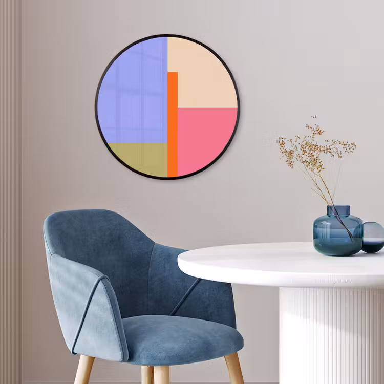 Poster im Rahmen Rund - Zusammenfassung – Geometrie – Kunst – Modern – Farbenfroh — 4