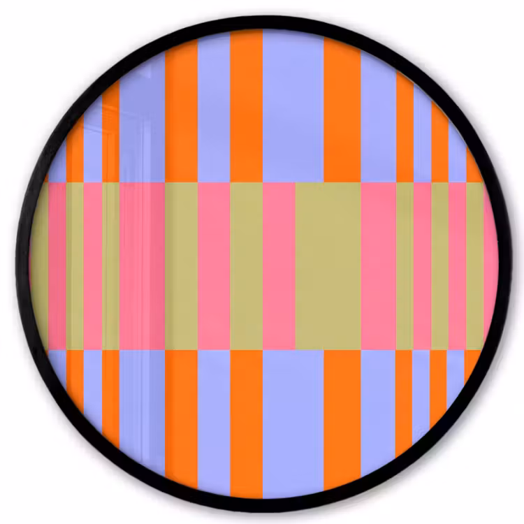 Poster im Rahmen Rund - Zusammenfassung – Muster – Geometrisch – Farbenfroh – Modern — 1
