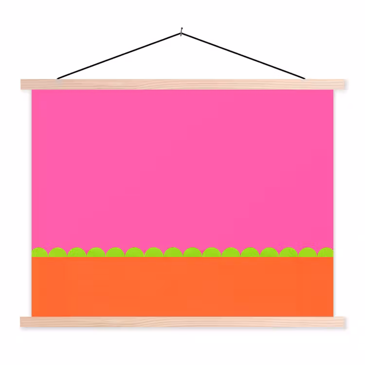 Stoffbild - Zusammenfassung – Geometrisch – Farbblöcke – Rosa – Orange — 1