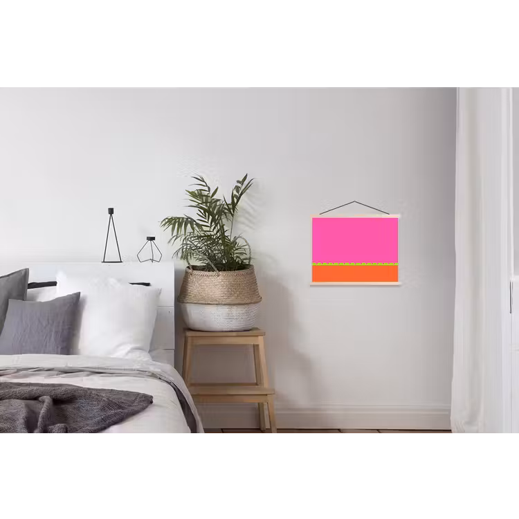 Stoffbild - Zusammenfassung – Geometrisch – Farbblöcke – Rosa – Orange — 3