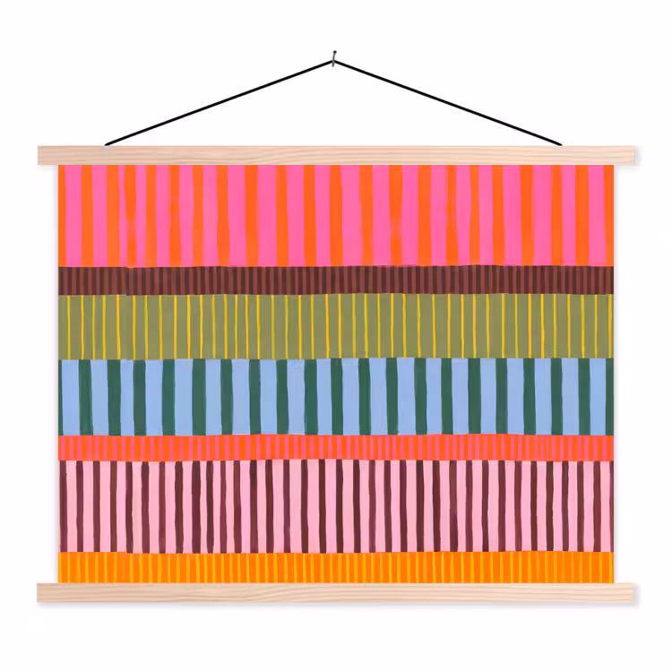 Stoffbild - Zusammenfassung – Streifen – Modern – Farbenfroh – Kunst — 1