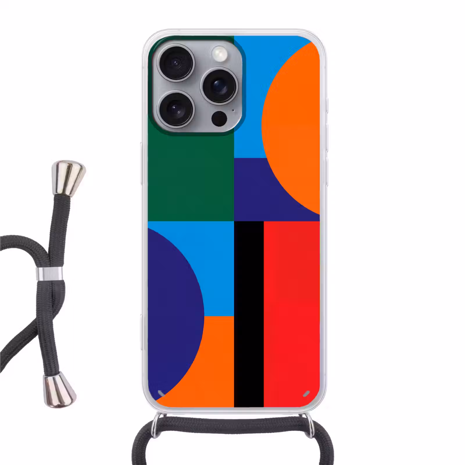 Handyhülle mit Band - Geometrisch – Abstrakt – Formen – Farbenfroh – Modern — 1