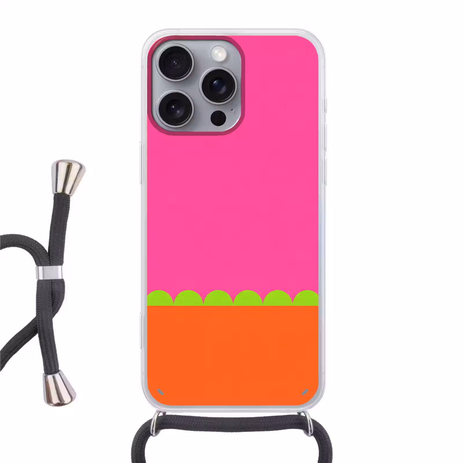 Handyhülle mit Band - Zusammenfassung – Geometrisch – Farbblöcke – Rosa – Orange — 1