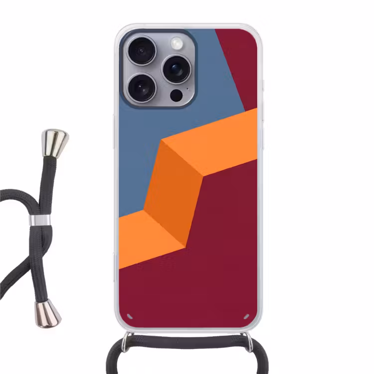Handyhülle mit Band - Zusammenfassung – Formen – Modern – Blau – Orange — 1