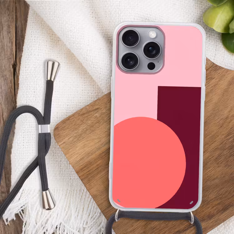 Handyhülle mit Band - Zusammenfassung – Formen – Rosa – Modern – Design — 3
