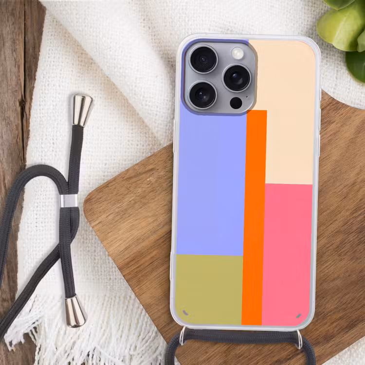 Handyhülle mit Band - Zusammenfassung – Geometrie – Kunst – Modern – Farbenfroh — 3