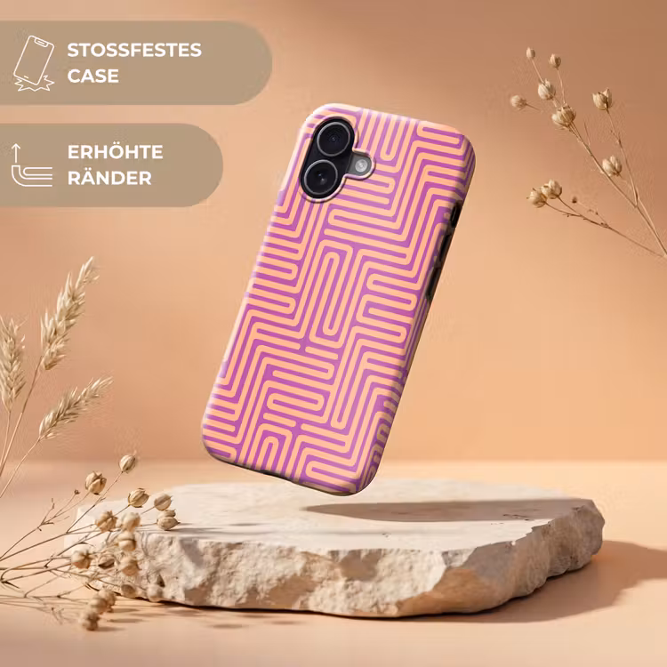 Handyhülle Toughcase - Muster – Linien – Abstrakt – Modern – Lila — 5