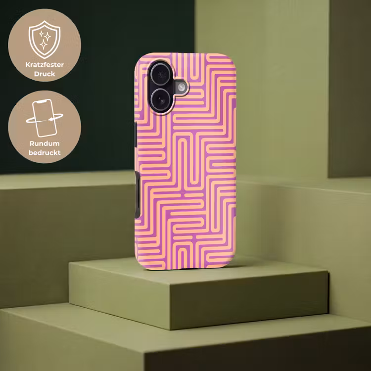 Handyhülle Toughcase - Muster – Linien – Abstrakt – Modern – Lila — 7