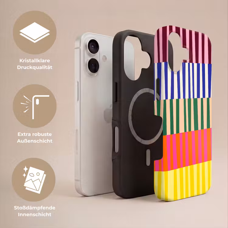 Handyhülle Toughcase - Muster – Streifen – Abstrakt – Modern – Farbenfroh — 3