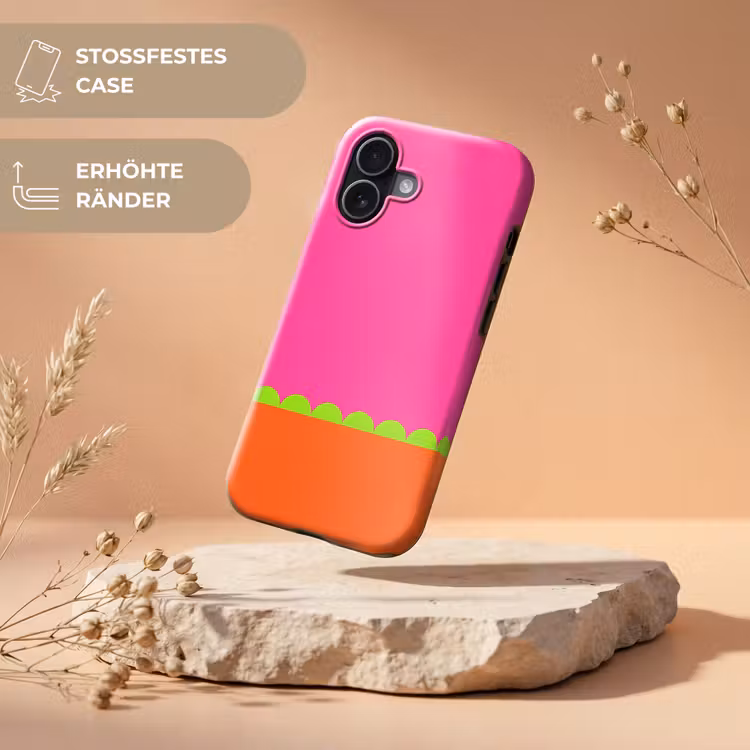 Handyhülle Toughcase - Zusammenfassung – Geometrisch – Farbblöcke – Rosa – Orange — 5