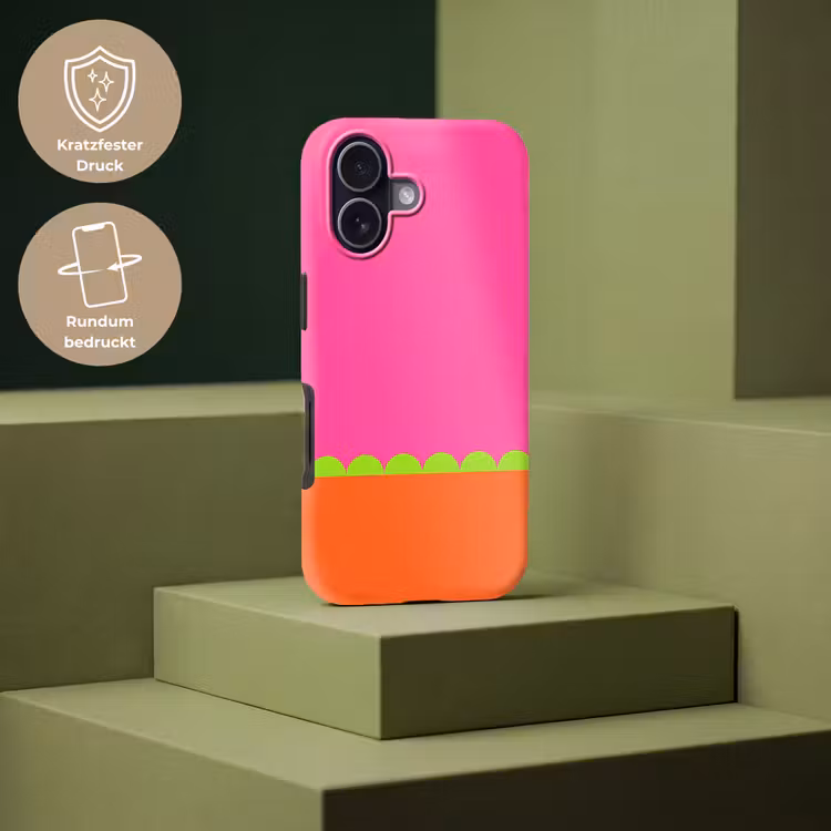 Handyhülle Toughcase - Zusammenfassung – Geometrisch – Farbblöcke – Rosa – Orange — 7