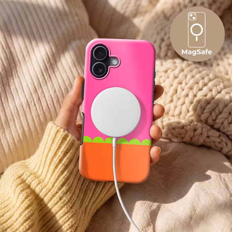 Handyhülle Toughcase - Zusammenfassung – Geometrisch – Farbblöcke – Rosa – Orange — 8