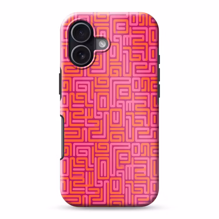Handyhülle Toughcase - Zusammenfassung – Muster – Linien – Rosa – Orange — 1