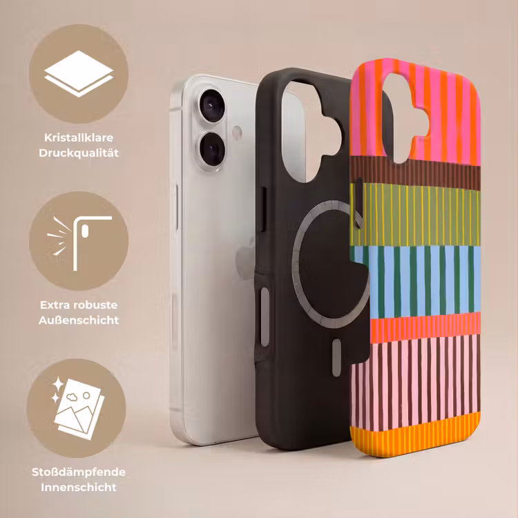 Handyhülle Toughcase - Zusammenfassung – Streifen – Modern – Farbenfroh – Kunst — 3
