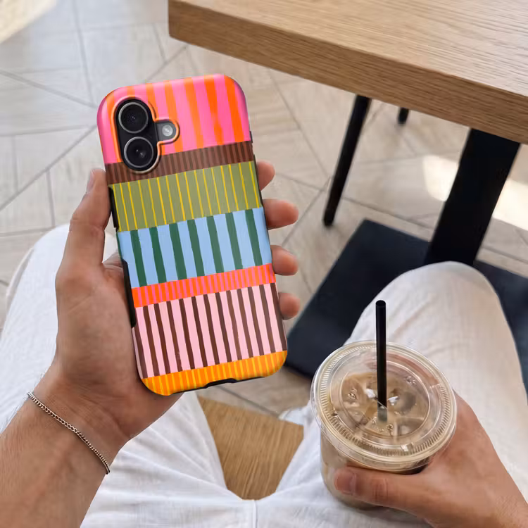 Handyhülle Toughcase - Zusammenfassung – Streifen – Modern – Farbenfroh – Kunst — 4