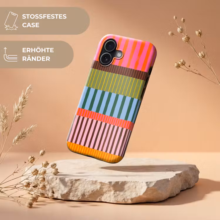 Handyhülle Toughcase - Zusammenfassung – Streifen – Modern – Farbenfroh – Kunst — 5
