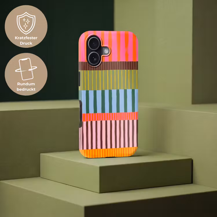 Handyhülle Toughcase - Zusammenfassung – Streifen – Modern – Farbenfroh – Kunst — 7