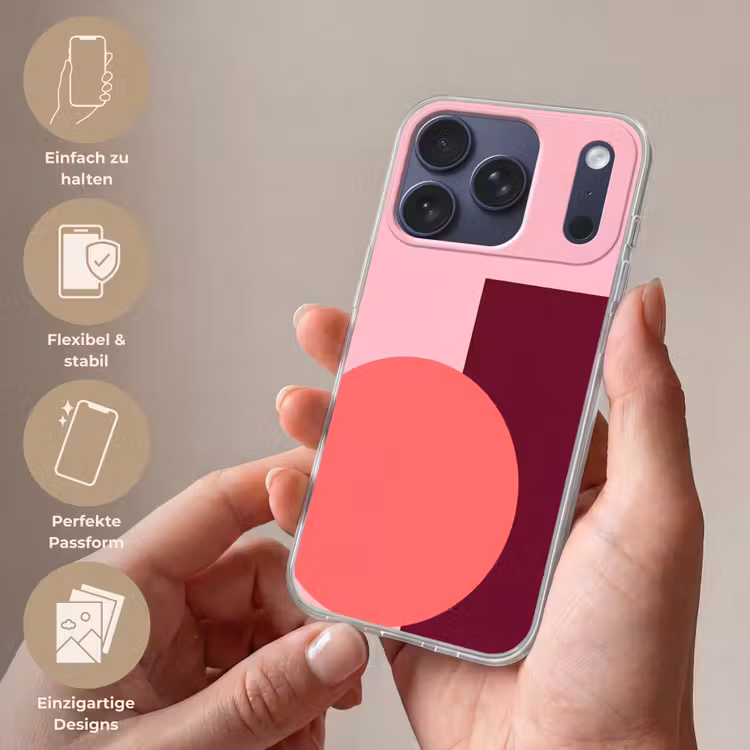 Handyhülle - Zusammenfassung – Formen – Rosa – Modern – Design — 4