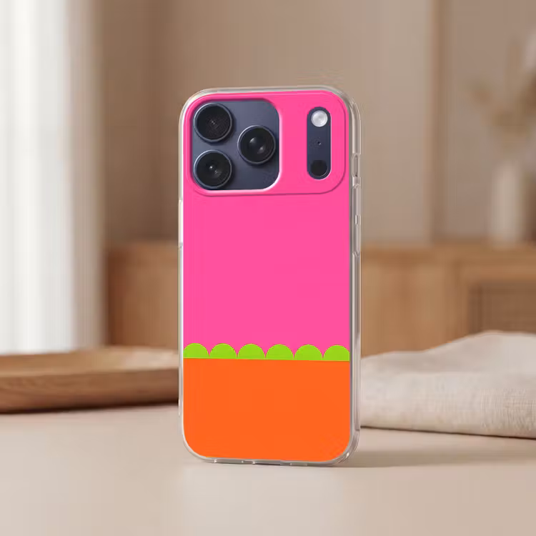 Handyhülle - Zusammenfassung – Geometrisch – Farbblöcke – Rosa – Orange — 3
