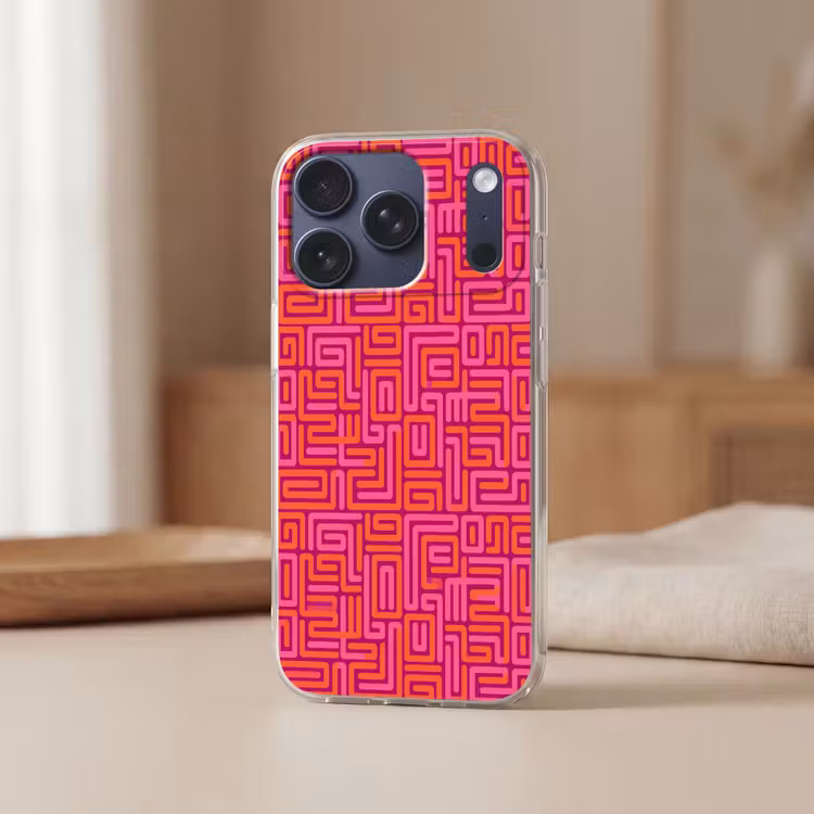 Handyhülle - Zusammenfassung – Muster – Linien – Rosa – Orange — 3