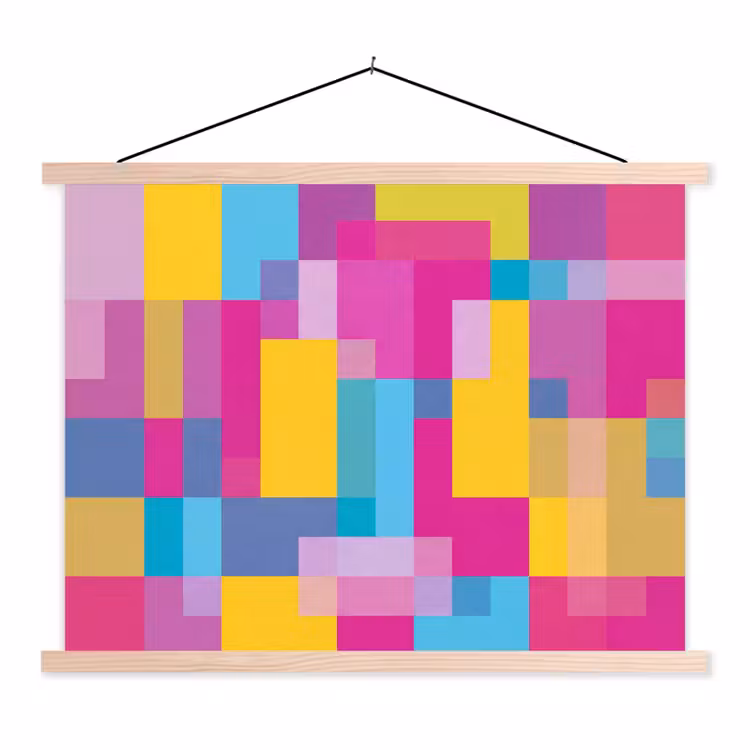 Stoffbild - Abstrakt – Geometrisch – Kunst – Farbenfroh – Modern — 1