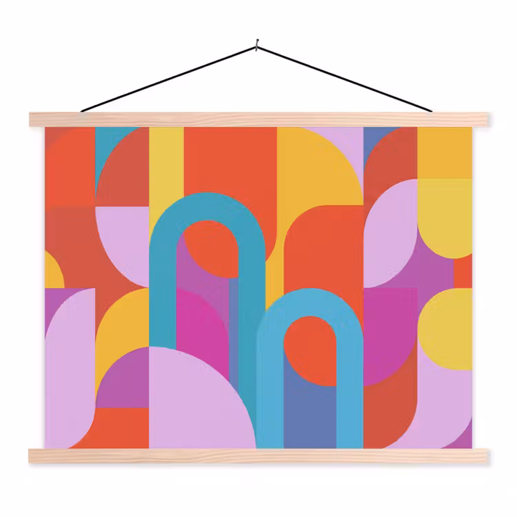 Stoffbild - Zusammenfassung – Geometrie – Farbenfroh – Modern – Kunst — 1
