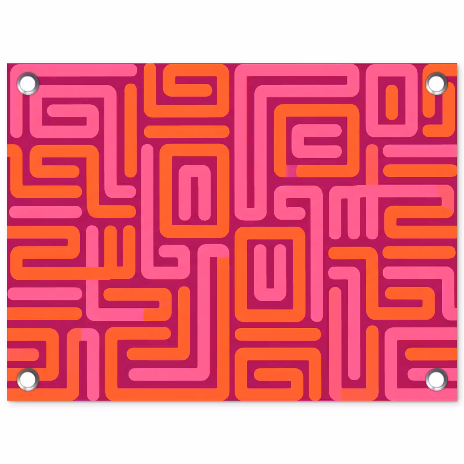 Gartenposter - Zusammenfassung – Muster – Linien – Rosa – Orange — 1