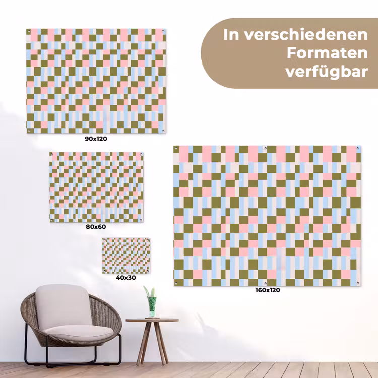 Gartenposter - Muster – Geometrisch – Abstrakt – Farbenfroh – Modern — 6