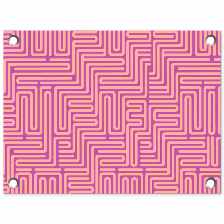Gartenposter - Muster – Linien – Abstrakt – Modern – Lila — 1