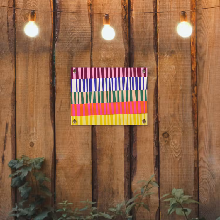 Gartenposter - Muster – Streifen – Abstrakt – Modern – Farbenfroh — 2