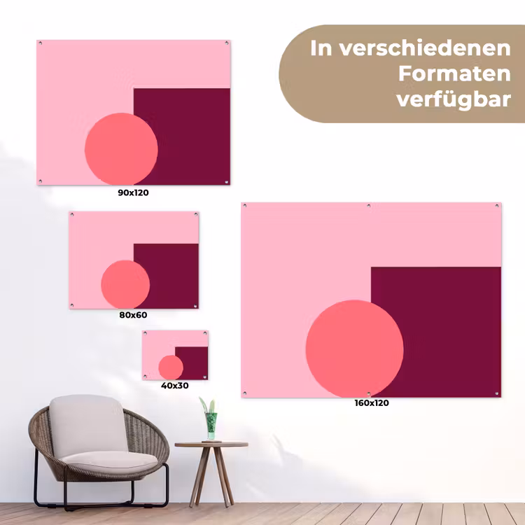 Gartenposter - Zusammenfassung – Formen – Rosa – Modern – Design — 6