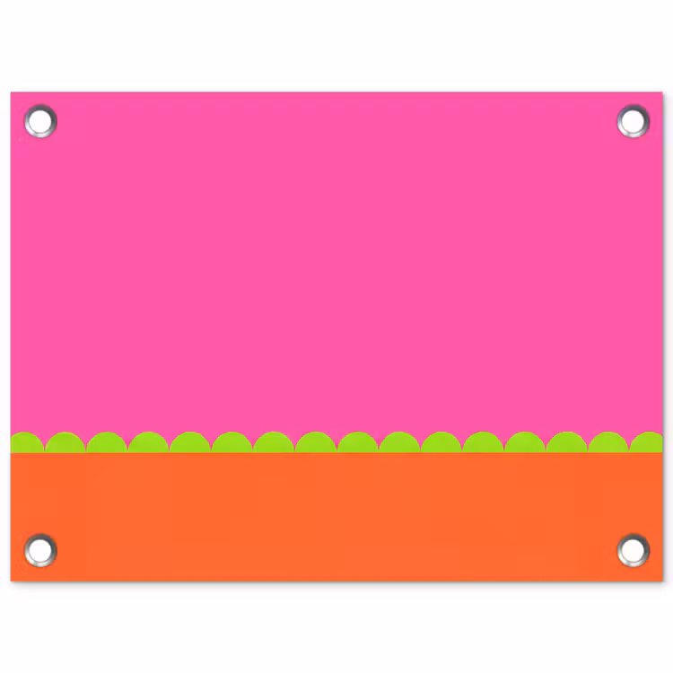 Gartenposter - Zusammenfassung – Geometrisch – Farbblöcke – Rosa – Orange — 1