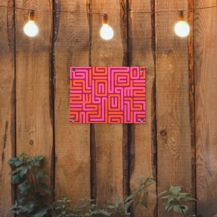 Gartenposter - Zusammenfassung – Muster – Linien – Rosa – Orange — 2