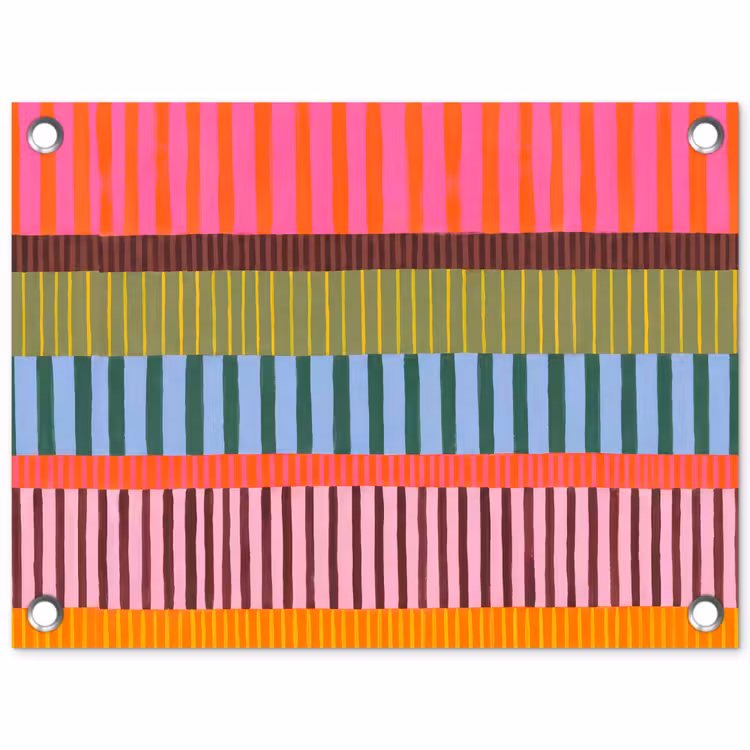 Gartenposter - Zusammenfassung – Streifen – Modern – Farbenfroh – Kunst — 1