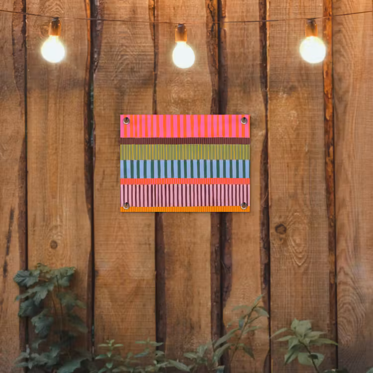 Gartenposter - Zusammenfassung – Streifen – Modern – Farbenfroh – Kunst — 2