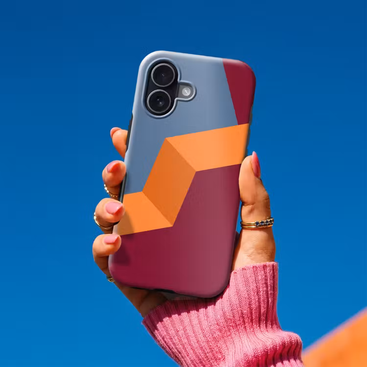 Handyhülle Toughcase - Zusammenfassung – Formen – Modern – Blau – Orange — 2