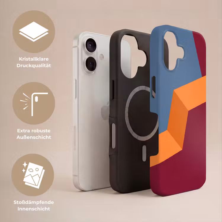 Handyhülle Toughcase - Zusammenfassung – Formen – Modern – Blau – Orange — 3