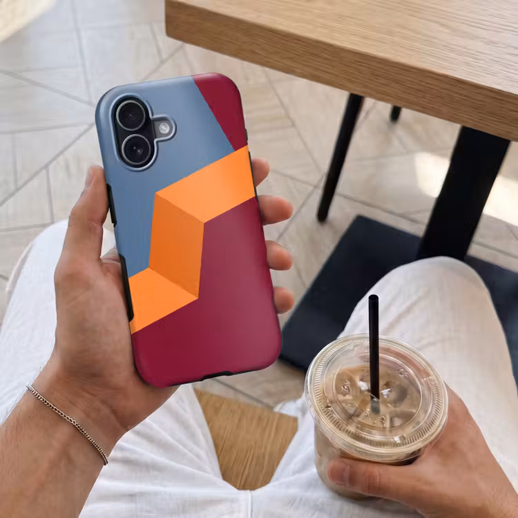 Handyhülle Toughcase - Zusammenfassung – Formen – Modern – Blau – Orange — 4