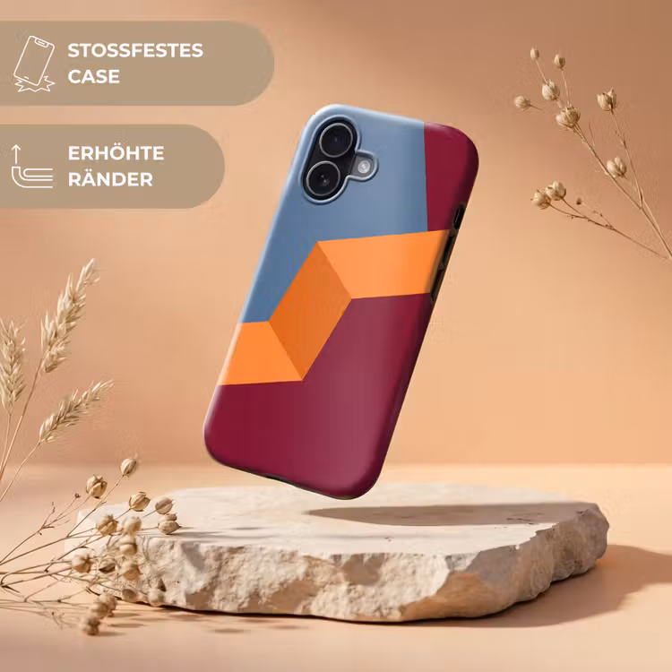 Handyhülle Toughcase - Zusammenfassung – Formen – Modern – Blau – Orange — 5