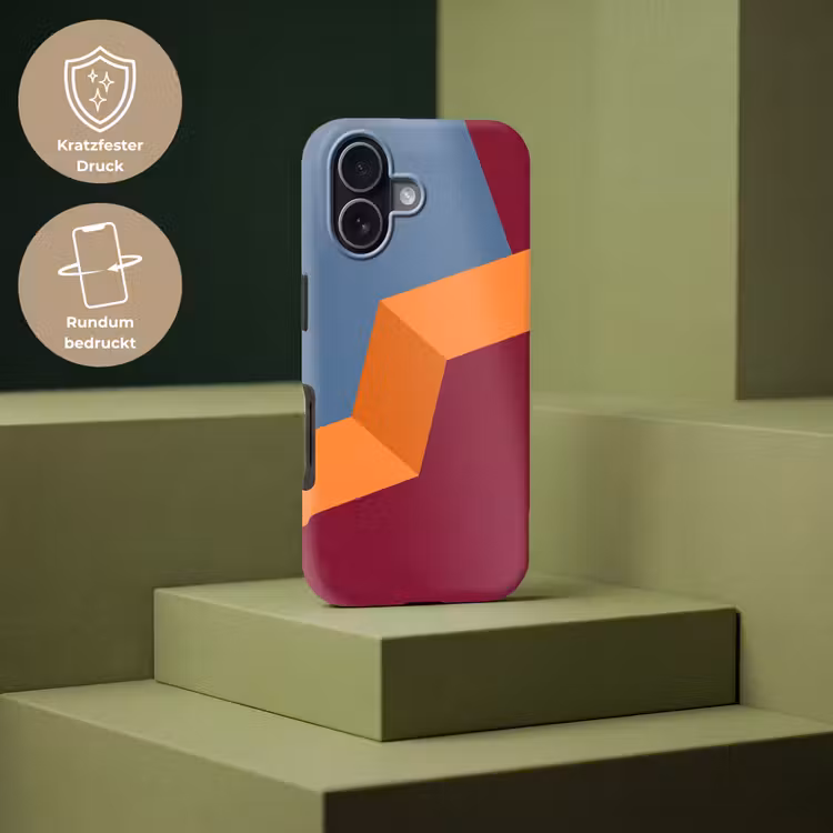 Handyhülle Toughcase - Zusammenfassung – Formen – Modern – Blau – Orange — 7