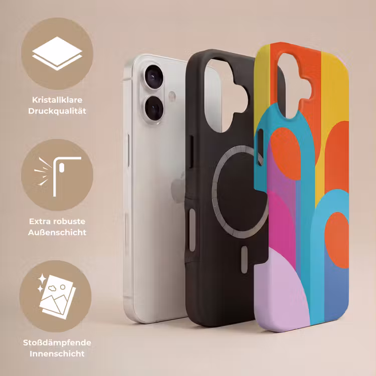 Handyhülle Toughcase - Zusammenfassung – Geometrie – Farbenfroh – Modern – Kunst — 3