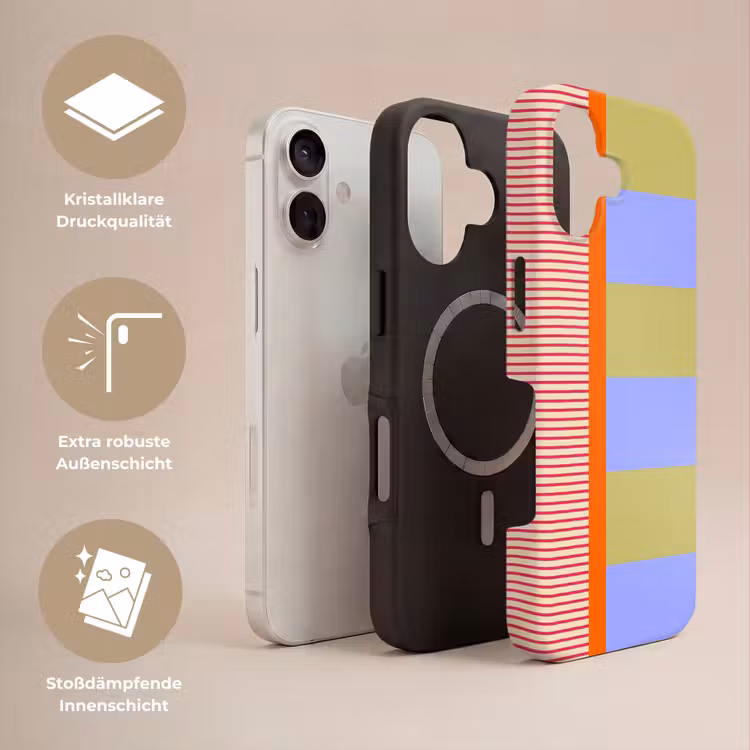 Handyhülle Toughcase - Zusammenfassung – Geometrie – Streifen – Blöcke – Rot — 3