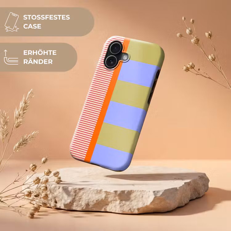 Handyhülle Toughcase - Zusammenfassung – Geometrie – Streifen – Blöcke – Rot — 5