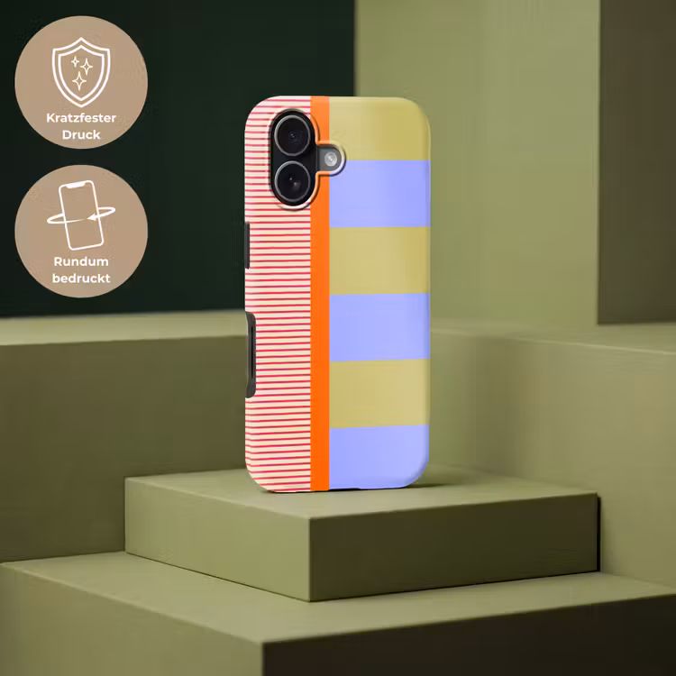 Handyhülle Toughcase - Zusammenfassung – Geometrie – Streifen – Blöcke – Rot — 7