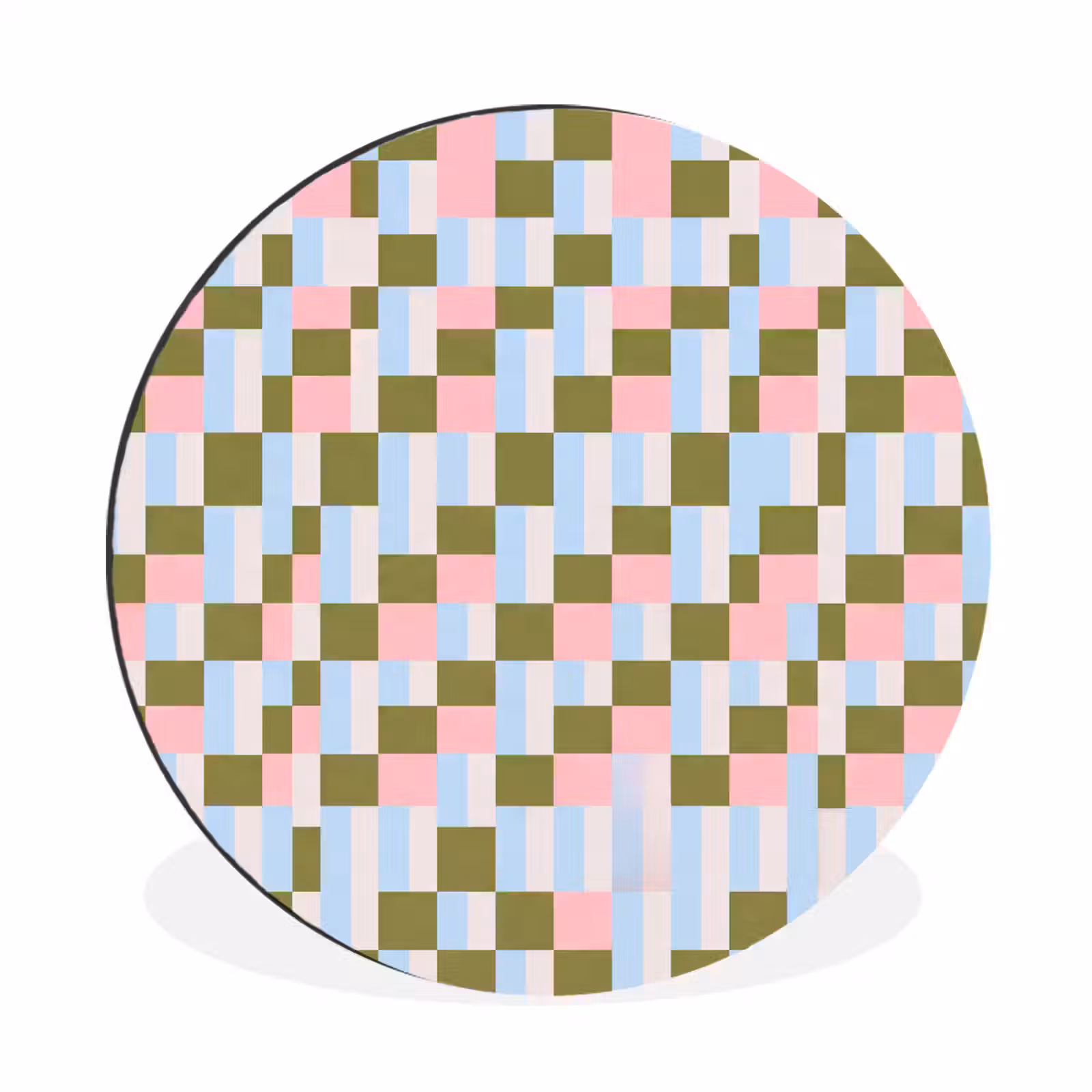Alu-Dibond-Bild Rund - Muster – Geometrisch – Abstrakt – Farbenfroh – Modern — 1