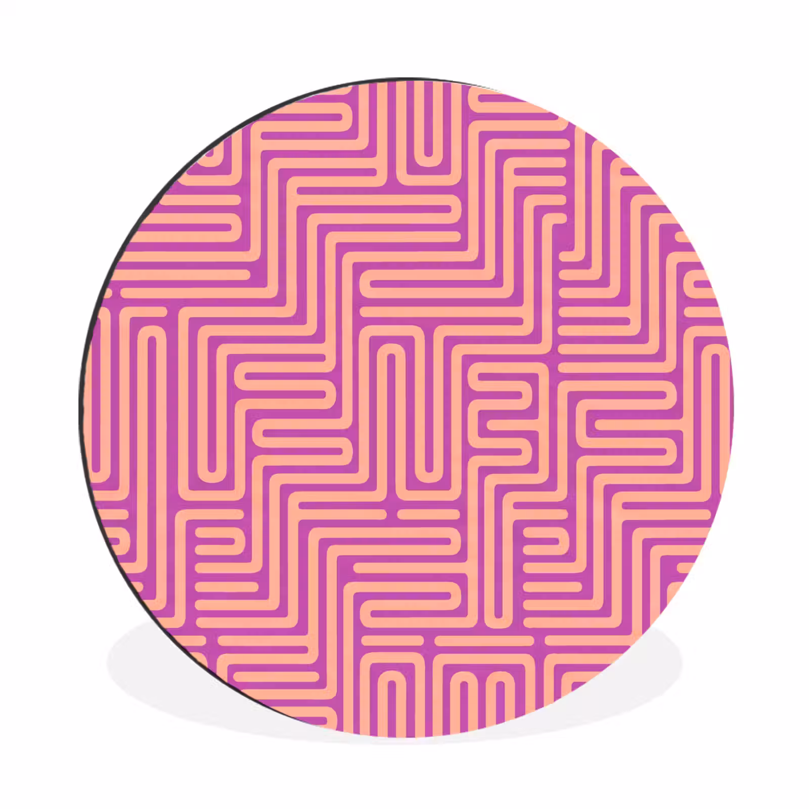 Alu-Dibond-Bild Rund - Muster – Linien – Abstrakt – Modern – Lila — 1